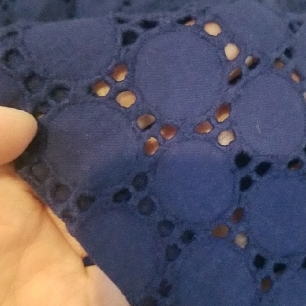 Ruby Rd. royal blue Eyelet Blouse - Picture 4 of 4
